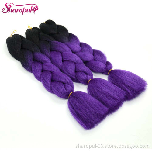 24 inch 100 Gram Ombre Color Jumbo Braid Synthetic crochet Braiding Hair in hair extensions